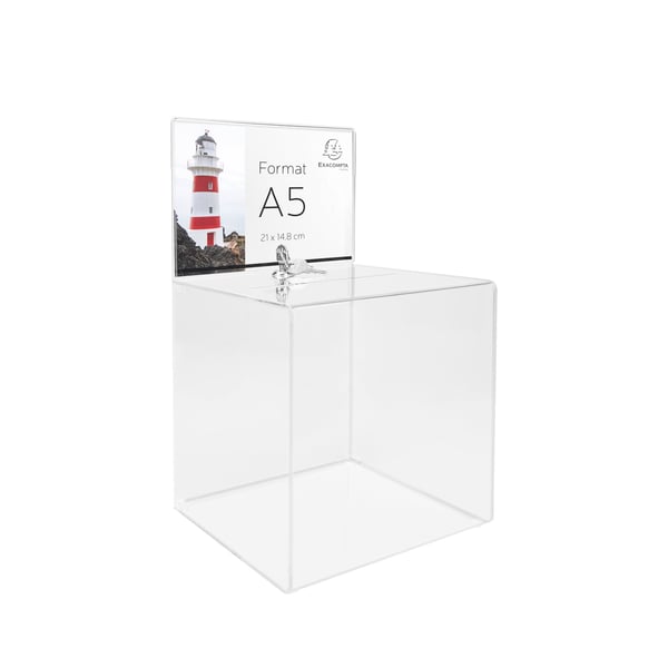 Exacompta Forslagsboks med A5-skilteholder låsbar 21cm Office - Krystal 89258D