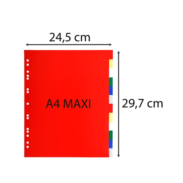 Exacompta 50x PP Dividers, A4 maxi, 12 dele - assorterede farver 93H