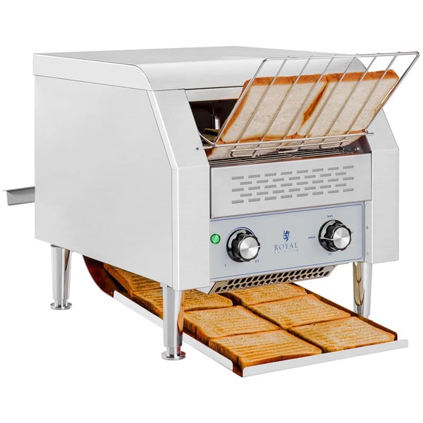 Royal Catering - Brödrost med rullande band - 2200 watt - 7 hastighetsgrader - 3 lägen