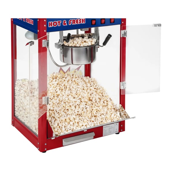 Royal Catering - Popcornmaskin med vagn - Amerikansk design - Röd