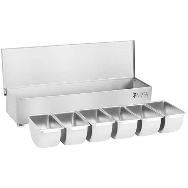 Royal Catering - Ingrediensbehållare- rostfri - 6 x 450 ml