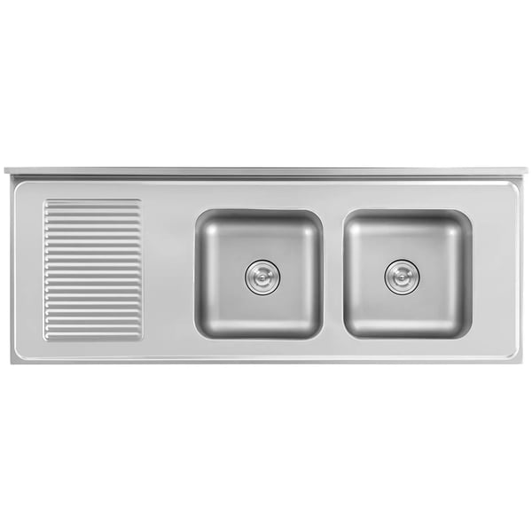 Royal Catering - Diskbord - 2 diskhoar - Rostfritt stål - 160 x 60 cm