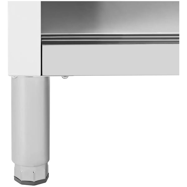 Royal Catering - Rostfri arbetsbänk med skjutdörr - 120 x 50 cm - 390 kg lastkapacitet