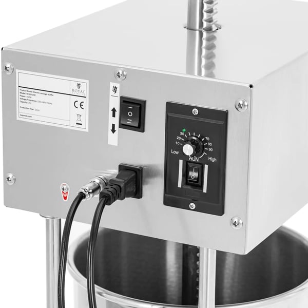 Royal Catering - Korvstoppare - 25 L - Elektrisk - Inkl. 4 påfyllningsrör
