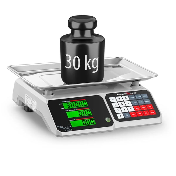 Steinberg Systems - Kontrollvåg - 30 kg / 1 g - 34,1 x 24,1 cm - LCD