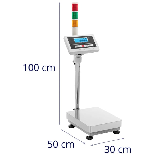 Steinberg Systems - Plattformsvåg - 30 kg / 0,001 kg - 30 x 40 cm - Varningslampa - kg / lb - LCD
