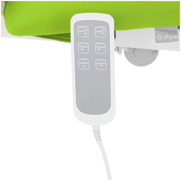 physa - Elektriskt massagebänk - 3 motorer - 300 W - 185 x 67 x 62 - 84 cm - 200 kg - vit/ljusgrön