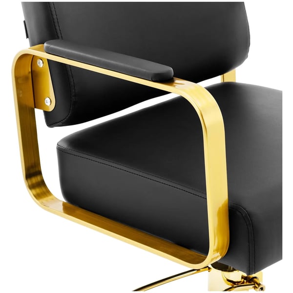 physa - Frisörstol med fotstöd - 50–66 cm - 200 kg - Svart, guld