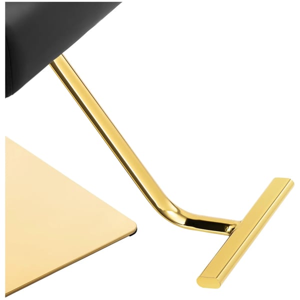 physa - Frisörstol med fotstöd - 50–66 cm - 200 kg - Svart, guld