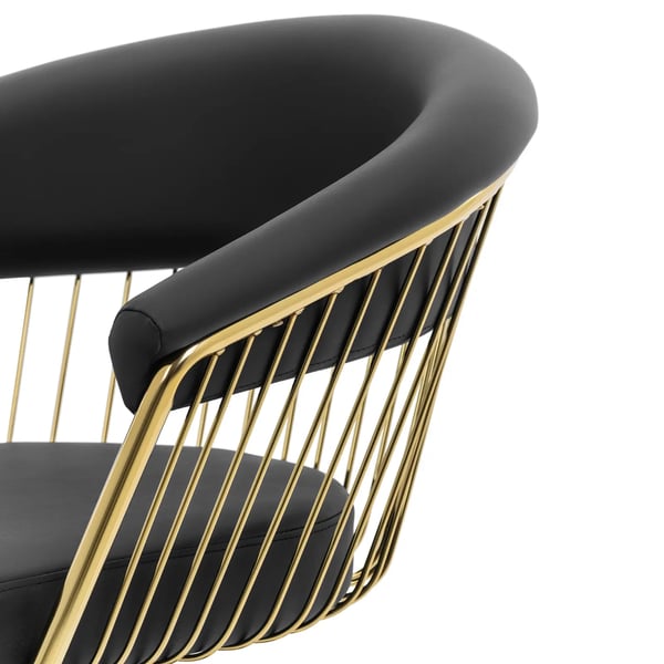 physa - Frisörstol med fotstöd -  44–54 cm - 200 kg - Svart, Guld
