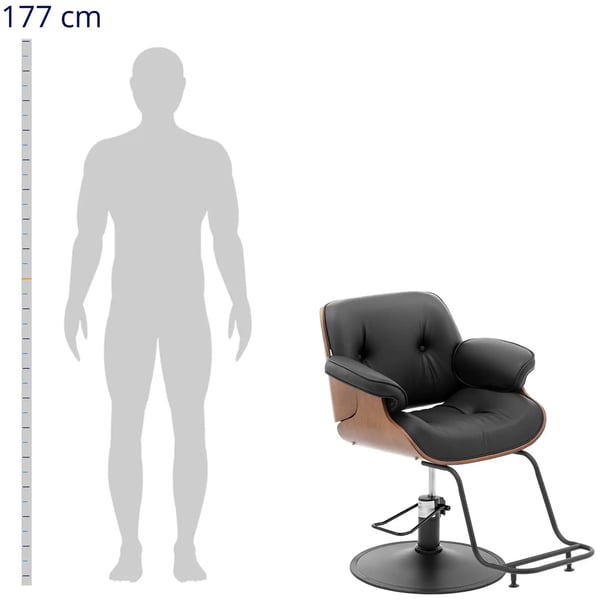 physa - Frisörstol med fotstöd - 470–570 mm - 200 kg - Svart