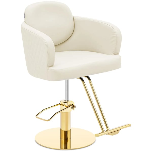 physa - Frisörstol med fotstöd - 480–630 mm - 200 kg - Cremefärgad / Golden