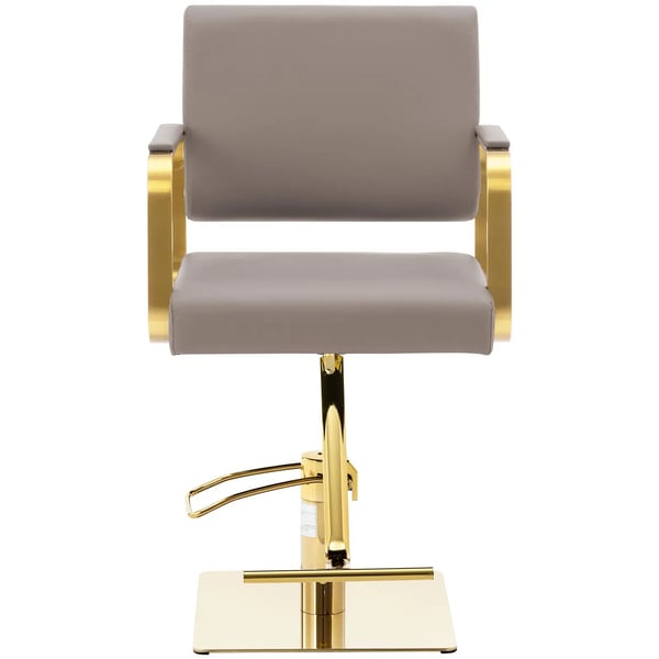 physa - Frisörstol med fotstöd - 490–650 mm - 200 kg - Beige / guldfärgad