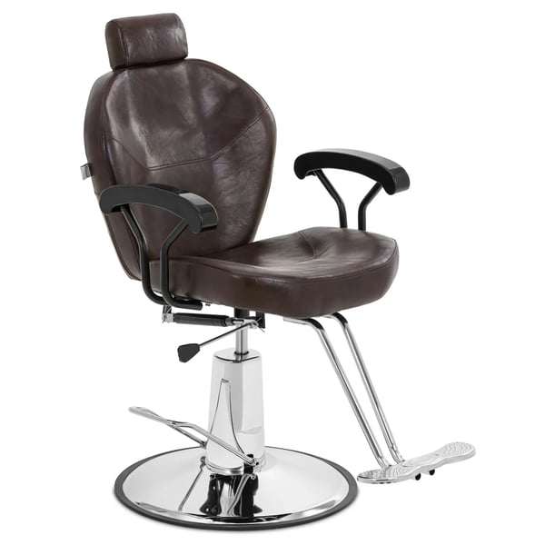 physa - Frisörstol Ilford med huvud- och fotstöd - Sitthöjd 52–64 cm - 150 kg - Brun