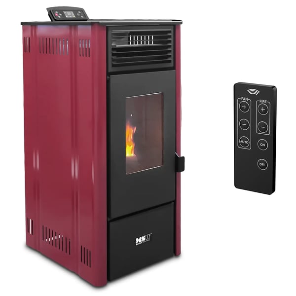 MSW - Pelletskamin - 7.7 kW - För 50–225 m³ - 5 nivåer – Timer