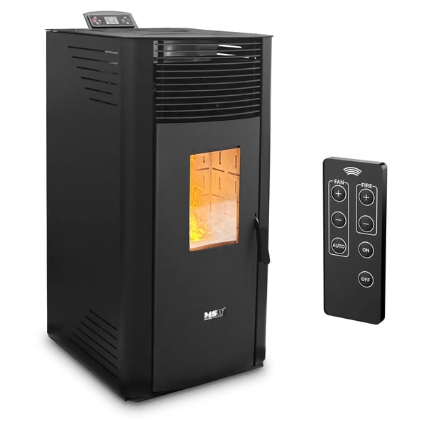 MSW - Pelletskamin - 14.3 kW - För 50–325 m³ - 5 nivåer – Timer