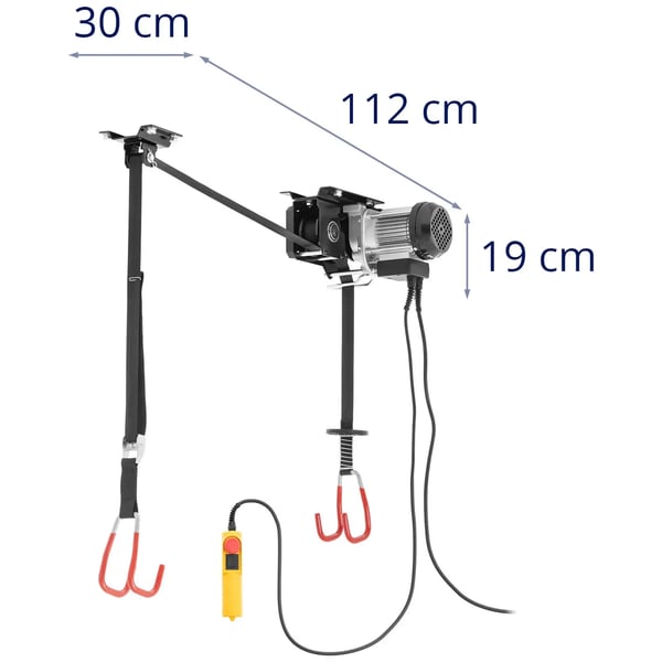 MSW - Elektrisk cykelupphängning - Lyfthöjd 3 m - Fjärrkontroll