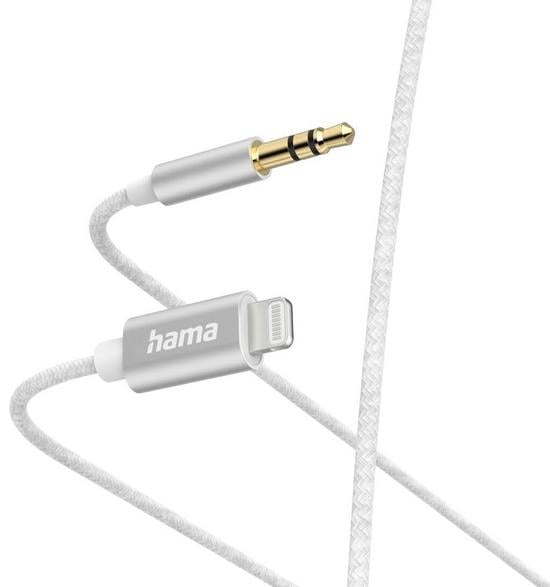 HAMA Lightning lydkabel – 3,5 mm jack, 1 m, hvid