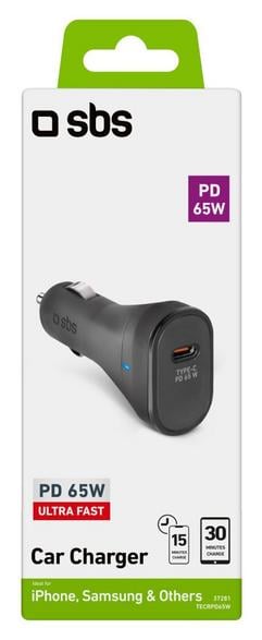 SBS Autolaturi 65W USB-C – Musta (TECRPD65W)