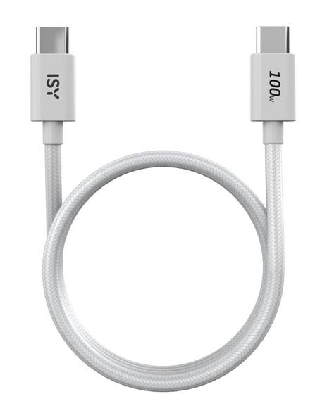 ISY IUC-5200 — USB-C-kabel 2 m, 100 W (hvid)
