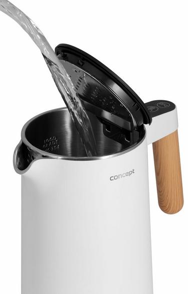 Langaton vedenkeitin Concept RK3300 — 1,7 l, lasia ja ruostumatonta terästä, LED-valaistus