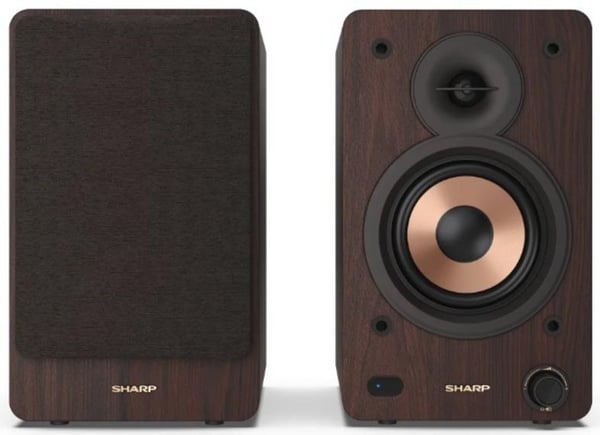 Sharp CP-SS30(BR) — kaksisuuntaiset aktiiviset kirjahyllykaiuttimet (60 W, Bluetooth 5.0)