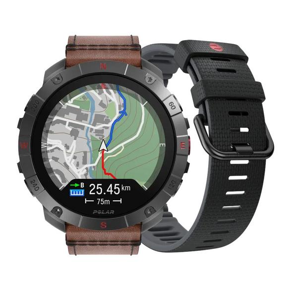 Polar Grit X2 Pro titaani 48 mm M-L älykkäällä kellolla ja lisänauhalla
