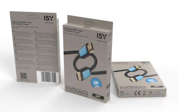 ISY IHD-2000 – HDMI-kaapeli 2 m (4K@60Hz, 18 Gbit/s, kullatut liittimet)