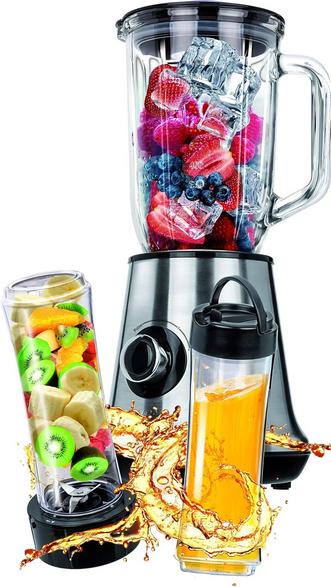 MPM MBL-15M Blender — glaskande og 2 x 600 ml flasker