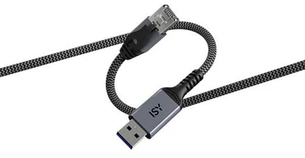 USB-A til RJ-45 netværkskabel ISY IPC-7000 – Sort, 2 m