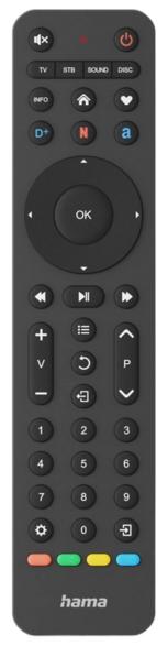 HAMA Universal TV-fjernbetjening 4-i-1 221053 Sort