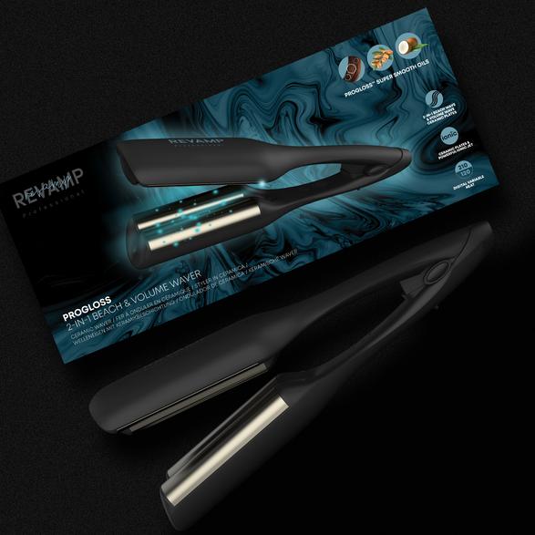 REVAMP Progloss 2-i-1 Strand- og Volumenbortskaffelse WV-3000 Sort