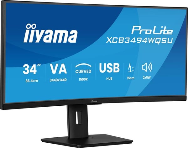 Monitor IIYAMA ProLite XCB3494WQSU-B1 34 UWQHD VA 0.4ms 120Hz FreeSync Premium Sort
