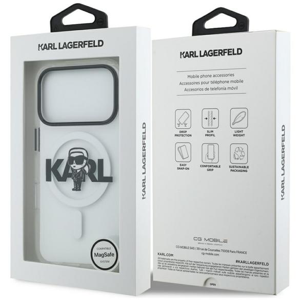 Karl Lagerfeld IML Karl Sketch Logo MagSafe -kotelo iPhone 17 Prolle – läpinäkyvä