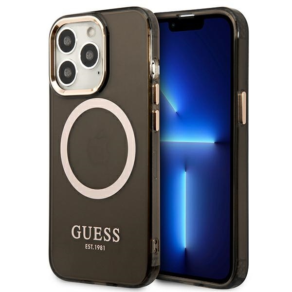 Case Guess GUHMP13LU4GPRP IPhone 13 Pro 6,1" Pink Hard Case 4G Logo Plate Magsafe Guhmp13lu4gprp