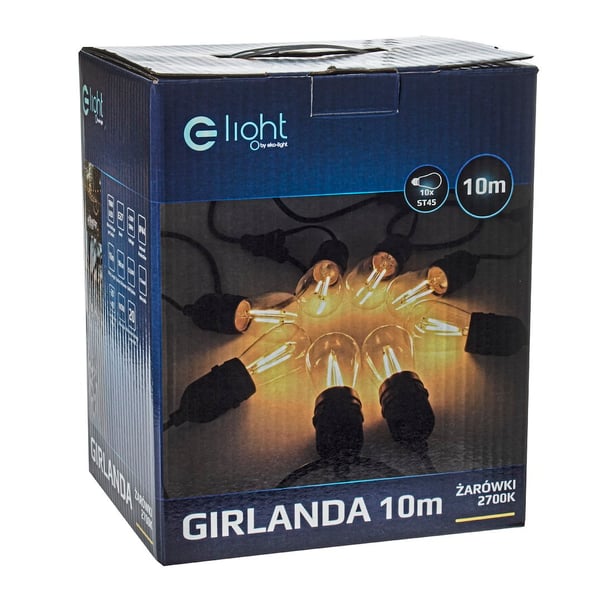10 METER GUIRLANDE MED 10X15W GLØDEPÆRE