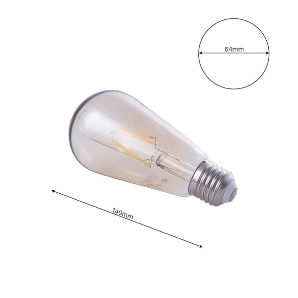 DEKORATIV LED-PÆRE E27 4W ST64 VARM AMBER