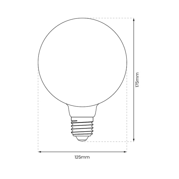 LED-HEHKULAMPPU E27 6W G125 LÄMMIN AMPERMANEN