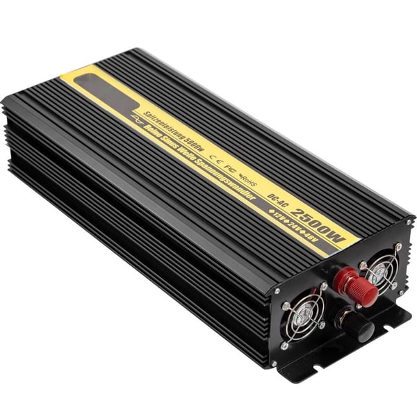 Ren Sinusbølge Inverter 2500W, DC 12V til AC 230V. Bilinverter med USB, LCD, fjernbetjening og sikkerhedsbeskyttelse til RV, både og nødværn.