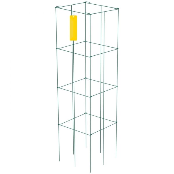 Tomatbure, 37 x 37 x 100 cm, 6 pakker firma plante støtte, grønne PVC-belagte stål tårne til klatrende planter og grøntsager.