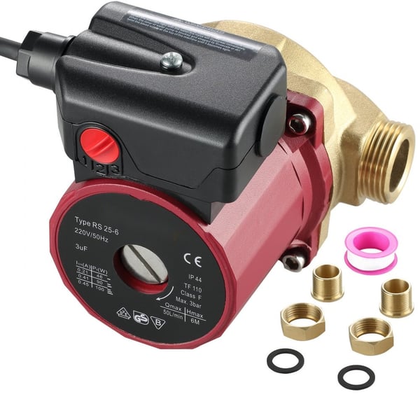 Högtryck vattenpump 50 L/min, tryckökning 220 V, membranpump 6 m, tyst drift och trevägs cykelswitch för byggnader.