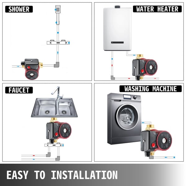 Højtryks vandpumpe 50 L/min, 220 V pump med stille drift og tretrins kontaktswitch, perfekt til bygninger og boliger.