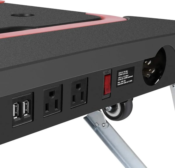 Foldbart Arbejdsbord - Arbejdsbænk - 7‑i‑1 Multifunktion - Bærbar - Savbuk/Stillads/Platform - Højkulstofstål - Til Garage & Gør-Det-Selv