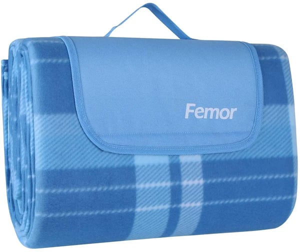 Udendørs Picnictæppe - Campingtæppe - Vandtæt Bagside - Bærehåndtag - 200x230 cm - Rektangulær - Trykt Mønster - Sort