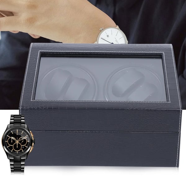Urbevæger Watch Winder - Automatisk displayboks - 10 Ure - MDF/PU/Glas - 100–240V - Miljøvenlig - Sort