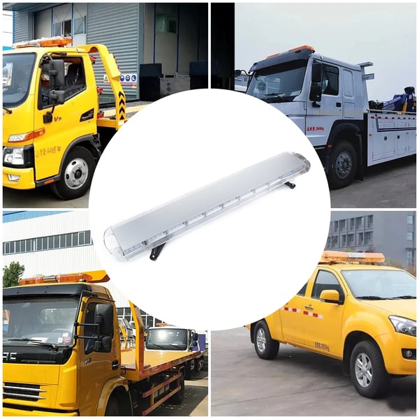LED Advarselslysbjælke - Stroboskop Tag-lysbjælke - 131 cm, 96 LED, 12/24 V, 96 W, 5 m Kabel - Ravgul