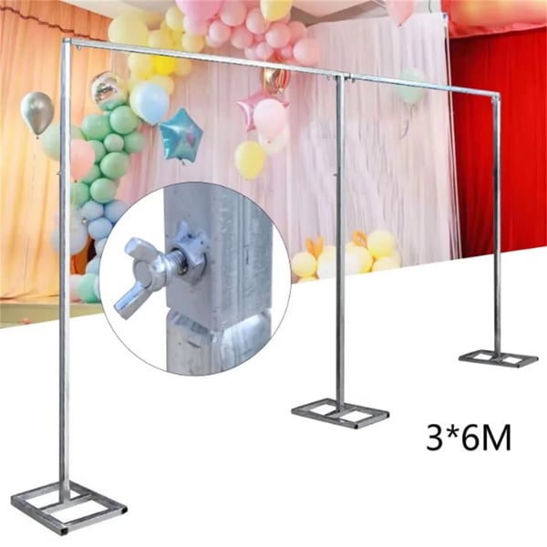 Hääkaari Taustateline - Suorakulmainen Ilmapallokehikko - Galvanoitu Rauta - 6×3 m - Kuorma 10 kg - Koko M