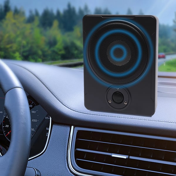 Bil subwoofer - Ultratynd under-sæde, lukket system - 20 cm - 600 W - 12 V - 20–150 Hz - >90 dB SNR - Aluminiumlegering - Sort
