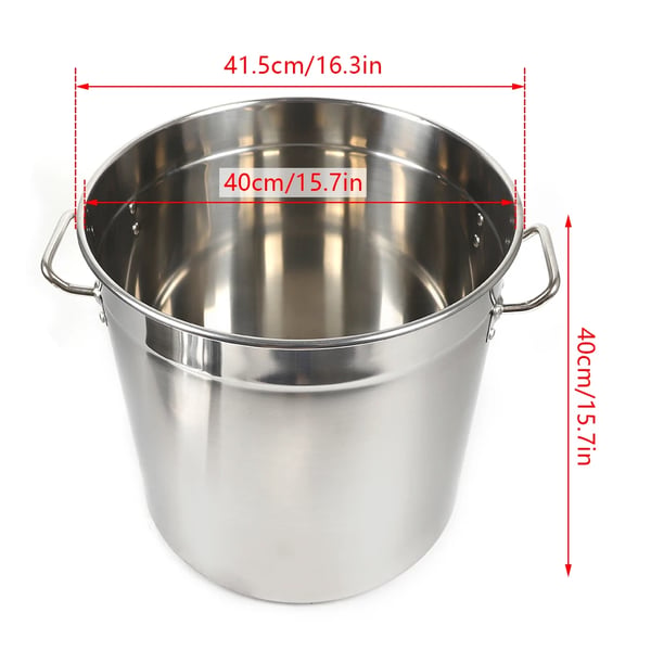 Liemikattila ruostumattomasta teräksestä, 50 l, 1,2 mm, khaki, sopii useille lämmönlähteille, helppo puhdistaa, tiivis kansi, ripustuslenkillä