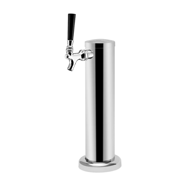 Kegerator-oluttorni - Yksihanainen hanatorni - 1 hana - Ruostumaton teräs - Tasokiinnitys - Baari/Kotipanimo - Vaaleanharmaa